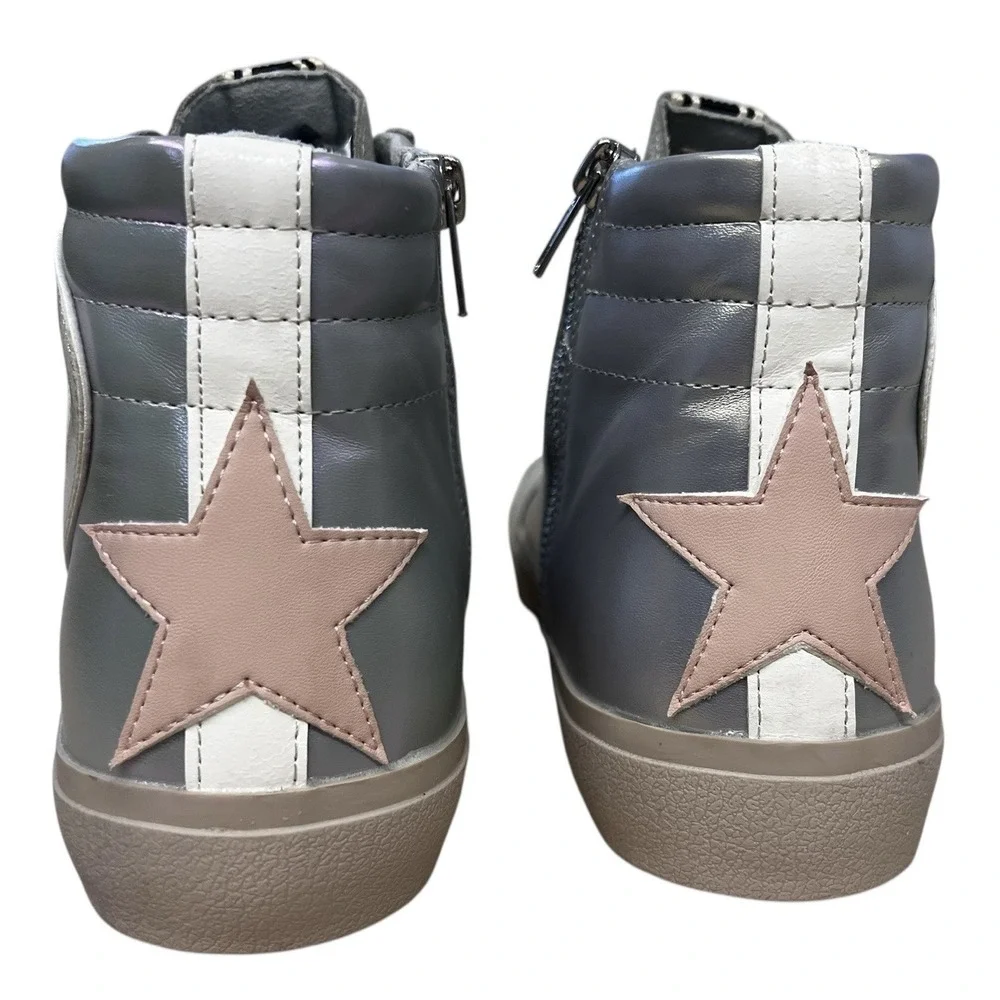 Shu Shop Rooney High Top Woman's Sneakers Metallic Aqua Sz 10
